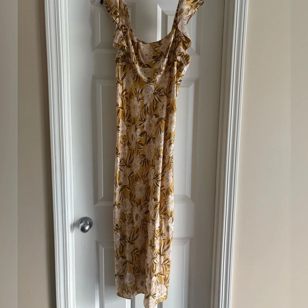 Madewell Angelina Slip Maxi Dress Yellow Floral Print Size 10 NWT - Picture 5 of 12